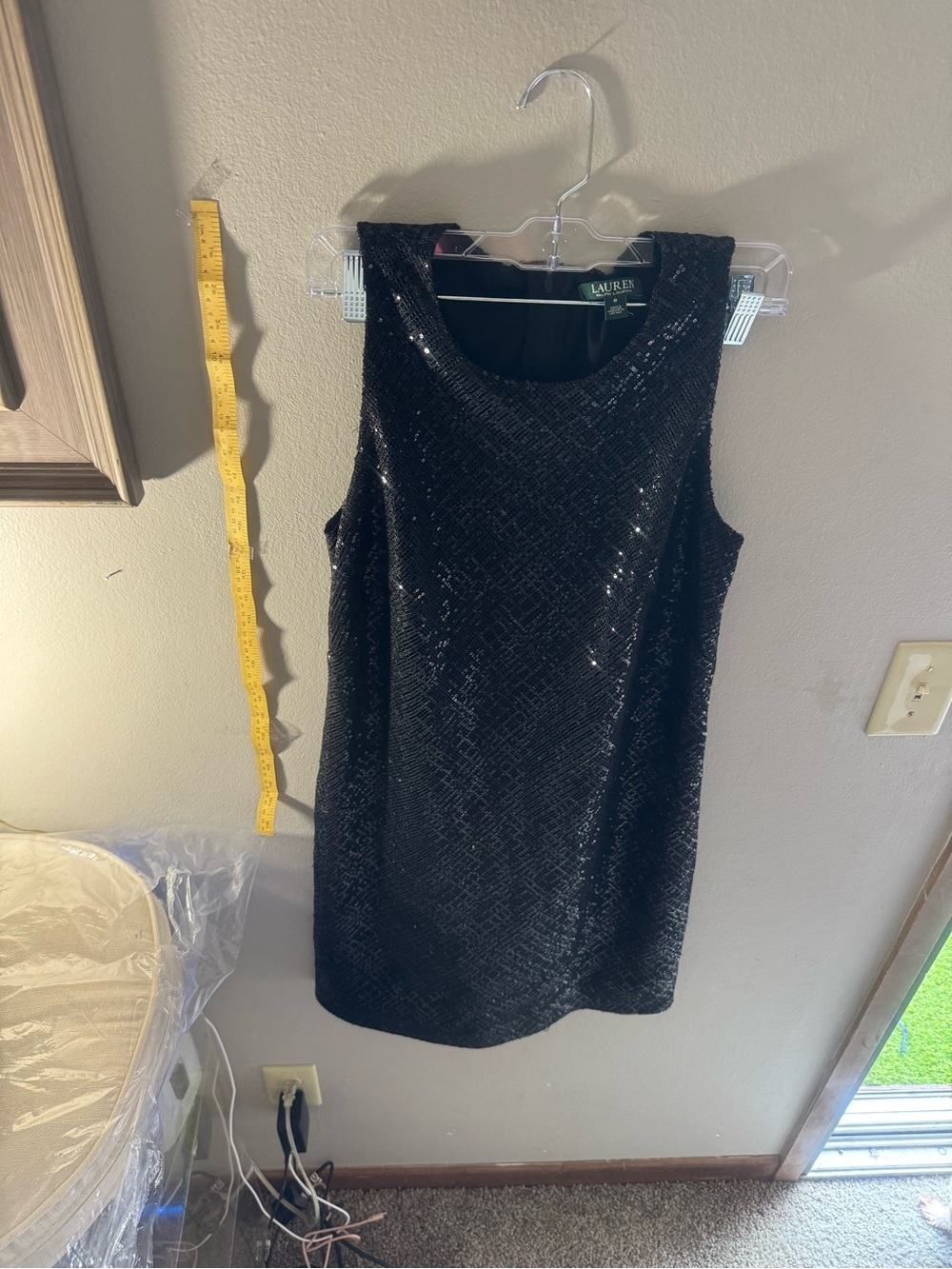 Lauren Ralph Lauren Black Sequin Sleeveless Shift Dress - Picture 5 of 12